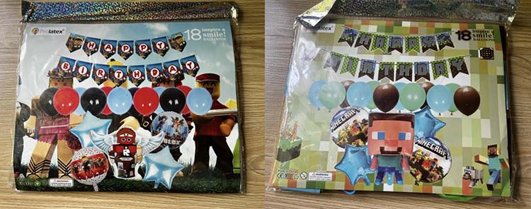 Roblox Minecraft foil balloons package